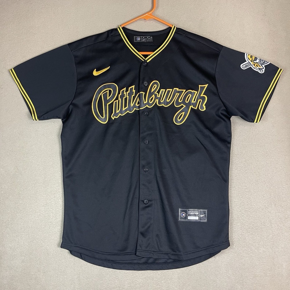 Nike Jersey Mens M Black Pittsburgh Pirates Authentic MLB #13 Ke'Bryan Hayes